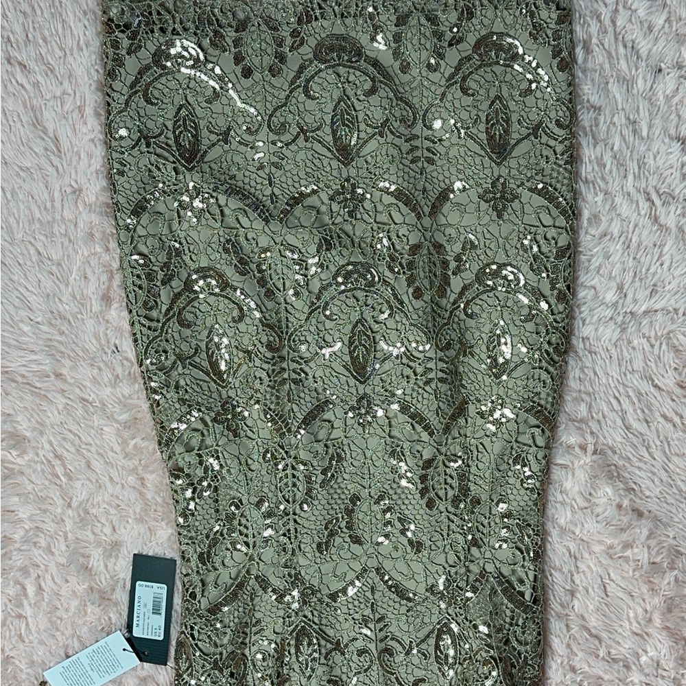 Elegant Green Sequin Skirt